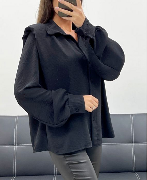 Chemise à épaulettes noir