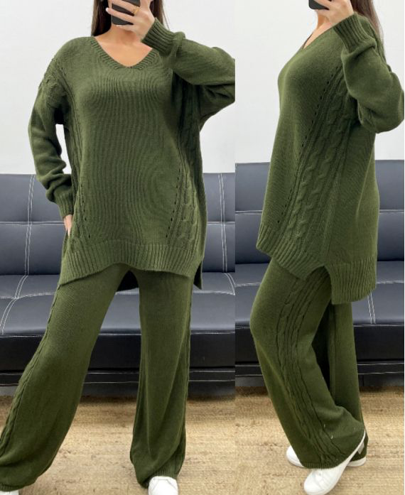 Ensemble mailles kaki