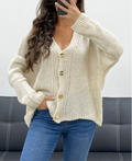 Gilet pull oversize doux beige