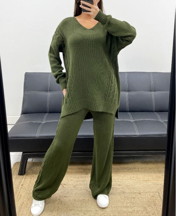 Ensemble mailles kaki