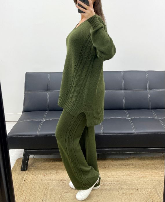 Ensemble mailles kaki