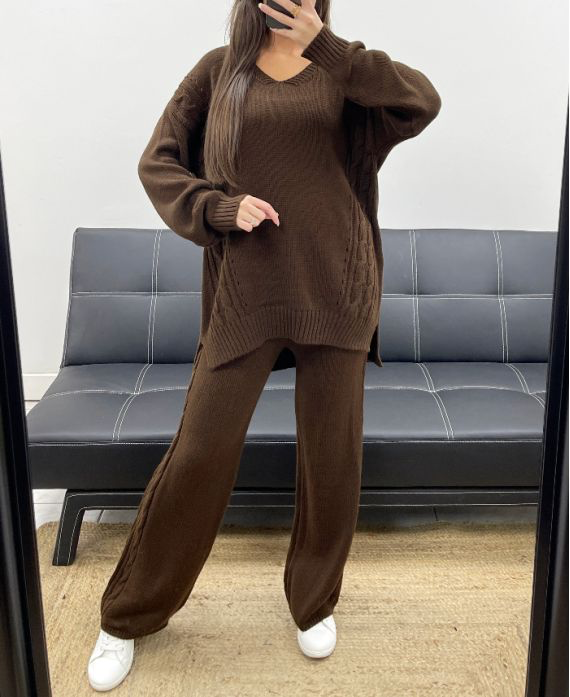 Ensemble mailles chocolat