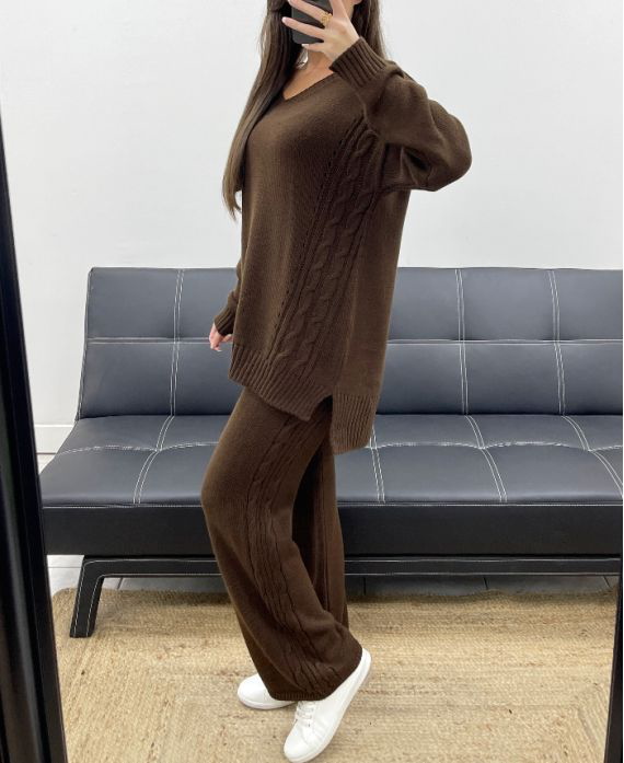 Ensemble mailles chocolat