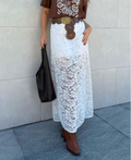 Jupe longue dentelle blanc
