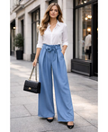 Pantalon large fluide smoke bleu jeans