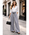 Pantalon fluide large smoke gris