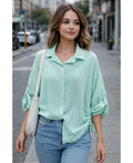 Chemise a cordons vert pastel