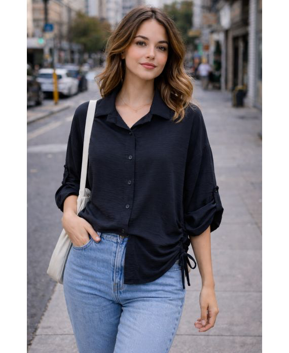 Chemise a cordons noir