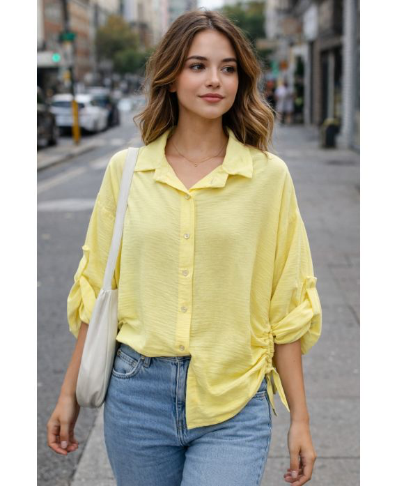 Chemise a cordons jaune