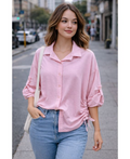 Chemise a cordons rose