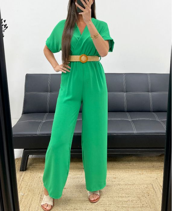 Combinaison pantalon vert + ceinture