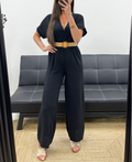 Combinaison pantalon noir + ceinture