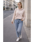 Sweat-shirt à capuche bichette beige