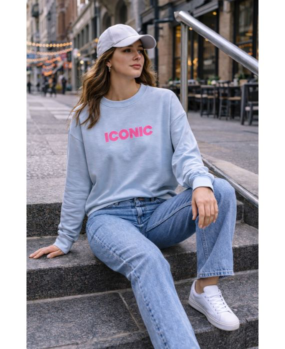 Sweat-shirt iconic bleu