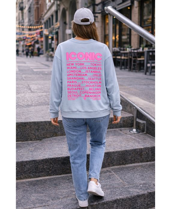 Sweat-shirt iconic bleu