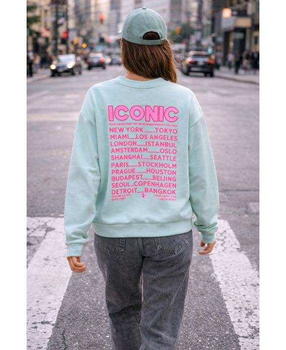 Sweat-shirt iconic vert pastel