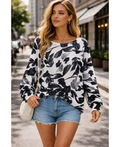 Pull imprimé noir