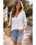 Gilet maille tricotée blanc