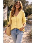 Gilet maille tricotée jaune
