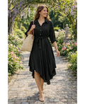 Robe asymétrique + ceinture noir