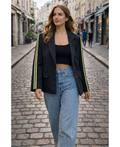 Veste blazer 2 bandes noir