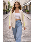 Veste blazer 2 bandes beige