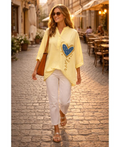 Chemise coton cœur jaune