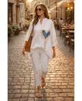 Chemise coton cœur blanc
