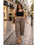 Pantalon 2 poches ceinture taupe