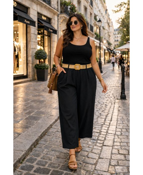 Pantalon 2 poches ceinture noir