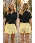 Jupe short ceinture jaune