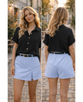 Jupe short ceinture bleu ciel