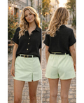 Jupe short ceinture vert pastel