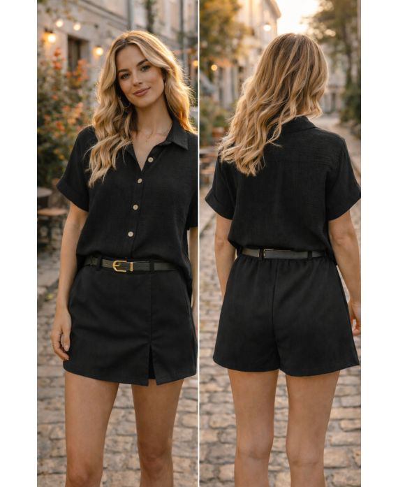 Jupe short ceinture noir