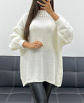 Pullover oversize doux blanc
