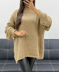Pullover oversize doux camel