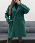 Manteau 2 poches intérieur léopard vert