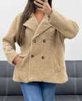 Manteau avec doublure 2 poches camel
