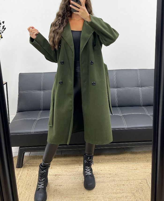 Manteau trench kaki