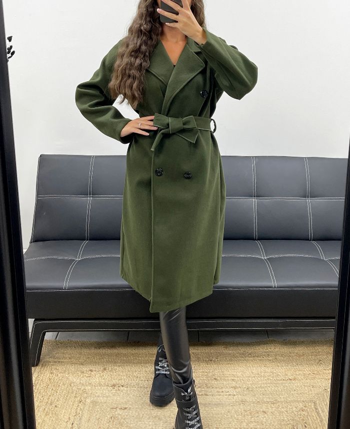 Manteau trench kaki