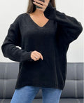Pull oversize cocooning noir