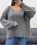 Pull oversize cocooning grif foncé